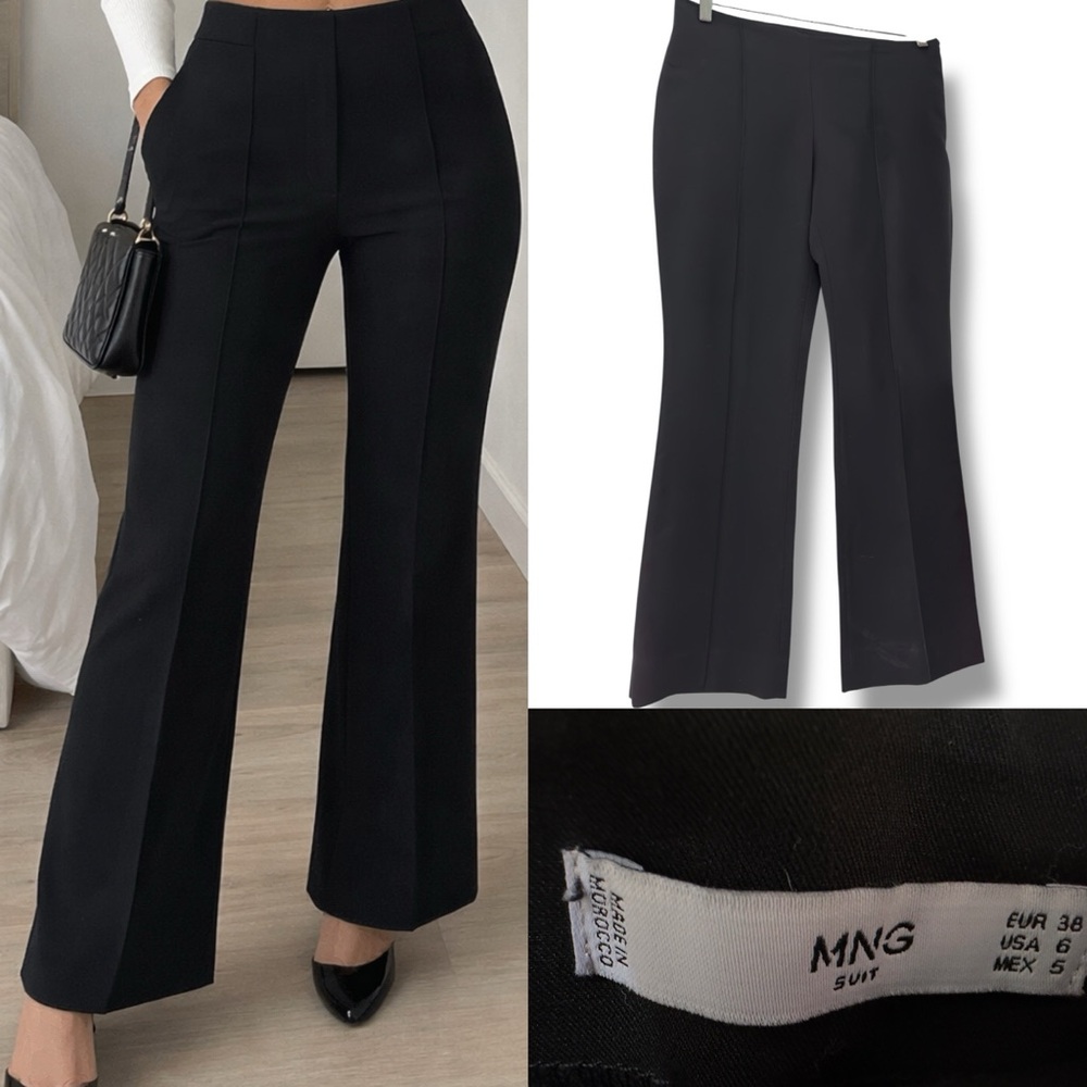 Mango | EUC Morocco Black Tailored Flare Wide-Leg Dress Pants Trousers (size 6)